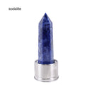 Runyangshi 1pc natural crystal point glass water bottle with 304 stainless steel, rose gold and bamboo cover style for gift