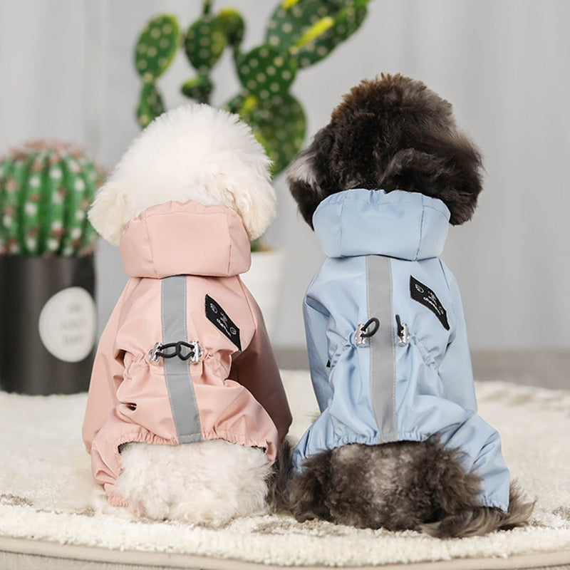 Reflective Dog Raincoat Waterproof Dog Rain Jacket Coat Clothes Small Medium Dogs Hoodies Jumpsuit Raincoats French Bulldog