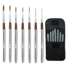 Eval 7/5pcs Travel Art Paint Brush Set Nylon Hair Painting Brush Portable Acrylic Brush for Oil Watercolor Gouache Painting Tool