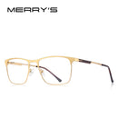MERRYS DESIGN Männer Luxus Titanlegierung Optik Brillengestelle Männlich Quadratisch Ultraleicht Myopie Korrektionsbrille S2118