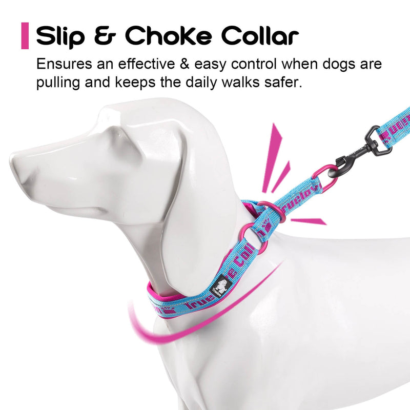 Truelove Soft Slip Dog Collar Reflective Adjustable P Chain Training Choke Collars Dog Training for Small Medium Large Dogs