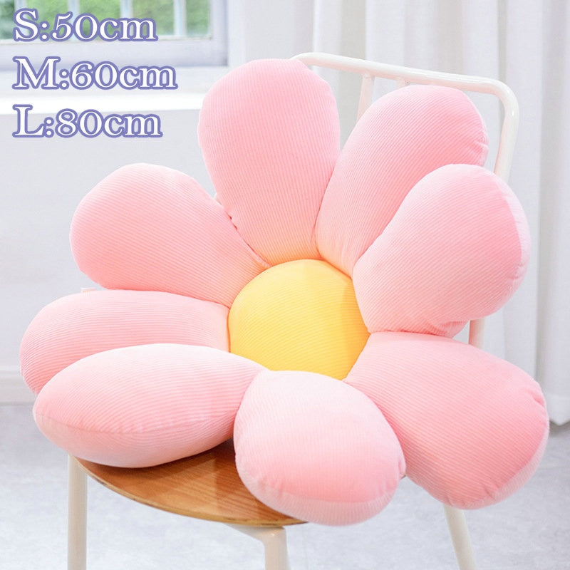 Cojín de flores de Margarita lavable, almohada de coche de peluche suave, cojín de silla de flor de melocotón, decoración de sofá para habitación femenina, regalo para cumpleaños de niña