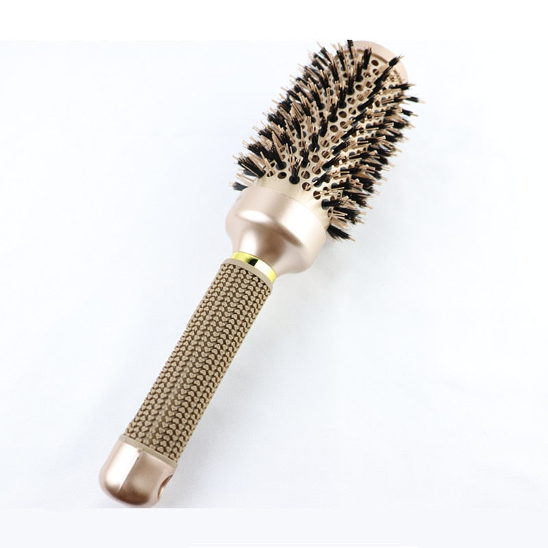 Professional 4 Sizes Round Hair Comb Hairdressing Curling Hair Brushes Comb Ceramic Iron Barrel Comb Salon Styling Tools 30#