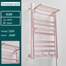 Bathroom Electric Bath Towel Warmer Heating Towel Shelf Rack Household 55℃ Thermostatic Towel Dryer Punch Free Heater Rail Black