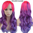 S-noilite Synthetic 28colors 22inch Loose Wave Wigs Halloween Cosplay Wig Blue Red Pink Grey Purple Hair Wig Cosplay for party