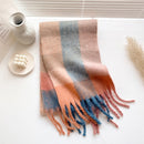 2020 Winter Cashmere Plaid Tassels Shawl Love Thick Braid Rainbow Plaid Color Matching Scarf women