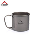Widesea Camping Mug Titanium Cup Tourist Picnic Tableware Utensils Equipment Outdoor Cookware Hiking Kitchen Travel Cooking Set