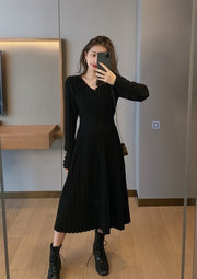 Strickkleid Frauen Casual Langarm Vintage Elegant Büro Pullover Kleid Weiblich 2021 Herbst Einteiliges Kleid Koreanische Oberbekleidung