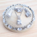 Purple Zirconia Women Bridal Jewelry Sets Silver 925 Fine Costume Jewellery Wedding Earrings Rings Bracelets Pendant Necklace