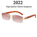 2022 Vintage randlose Sonnenbrille für Herren Mode quadratische Gläser Luxus Oculos De Sol Masculino Zonnebril Heren Lunette De Soleil
