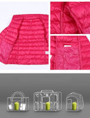 Winter Frauen Ultraleichte Dünne Daunenjacke Weiße Ente Daunenjacken Volle Hülse Warmer Mantel Parka Weibliche Tragbare Outwear