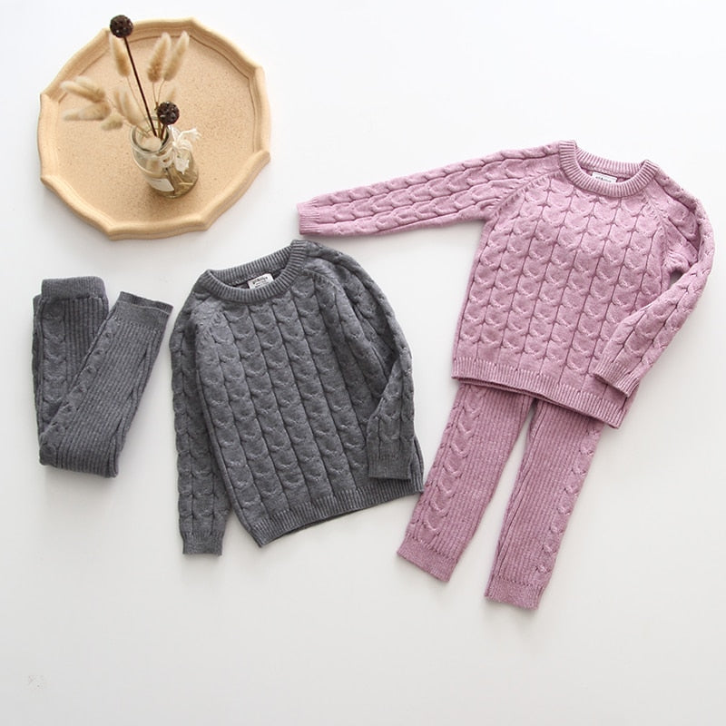 Baby Clothing Set Knitting Pullover Baby Girls Clothes Toddler Boys Clothes  Sweater and Pants Baby Set Kids Boutique Clothes