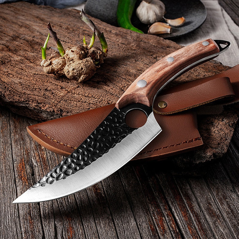 Cuchillo de cocina afilado, cuchillos para deshuesar, cuchillo de Chef para carne con funda, herramienta de cocina