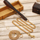 18K Gold Plated Dog Collar Stainless Steel Choke Dog Chain for German Shepherd Metal Leash Pet Accessories for Large Dogs 10A