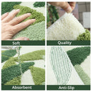 3D Plant Design Flocking Bathroom Mat 1pcs Absorbent Floor Carpet Doormat Bath Mats Home Hallway Mat Toilet Rug Kitchen Carpets