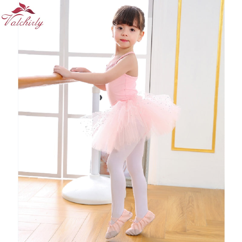 New Ballett Bodysuit Mädchen Tanzkostüme Kinder Trikot Tutu Ballerina Glitzernde Ballettkleidung für Mädchen