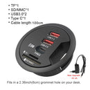 USB HUB USB3.0 Mount In Desk Multi USB 2.0 Ports With SD/TF Headphone/Mircophone Type C Port Usb Hub With Power Adapter 5V 2A