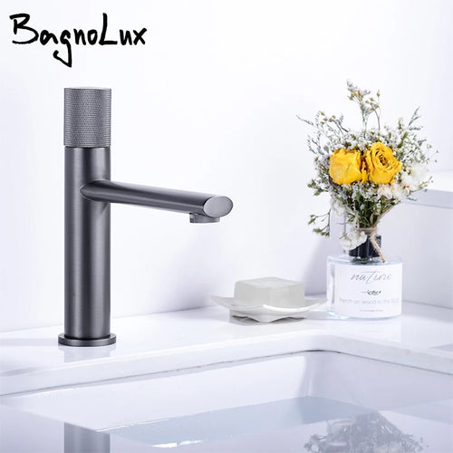 Badezimmer-Mischbatterie für Waschbecken, heiß, kalt, massives Messing, Waschtischarmatur aus Rotguss, Deckmontage, Einlochmontage, Einhandgriff, Waschtisch-Wasserhahn