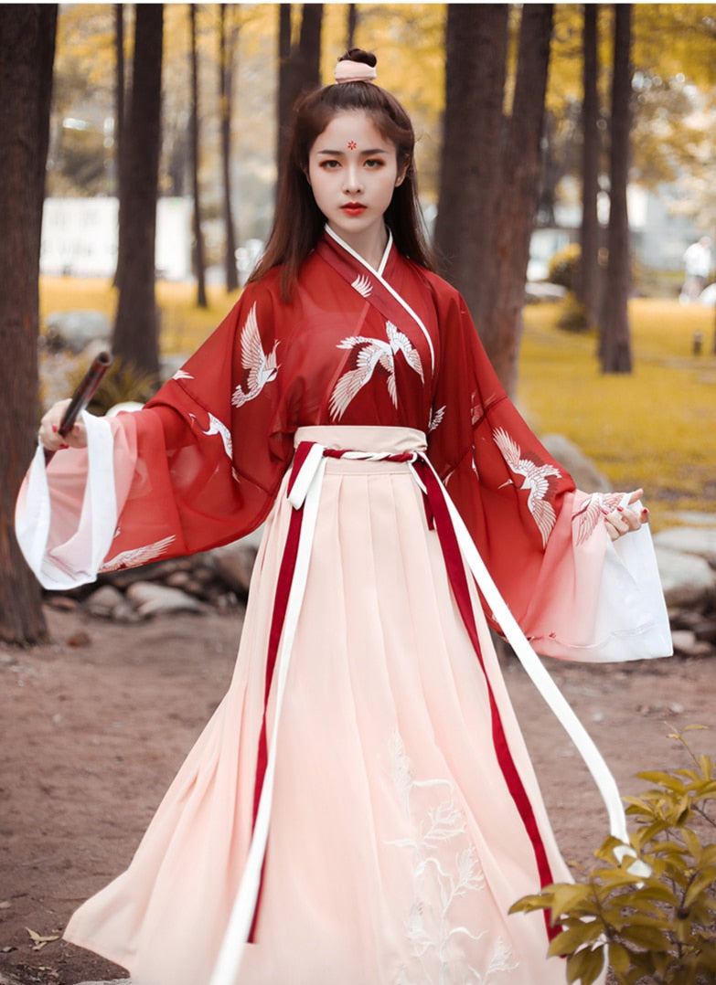 Traditionelles chinesisches Hanfu-Kostüm, Frau, altes Han-Dynastie-Kleid, orientalisches Prinzessinnenkleid, Dame, Eleganz, Tang-Dynastie, Tanzabnutzung