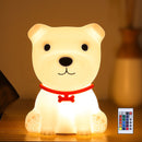 LED Night Lights Cute Dog Lamp Touch Sensor Remote Control RGB Kids Baby USB Lamps Bedroom Table Room Light Toy Bedside Decor