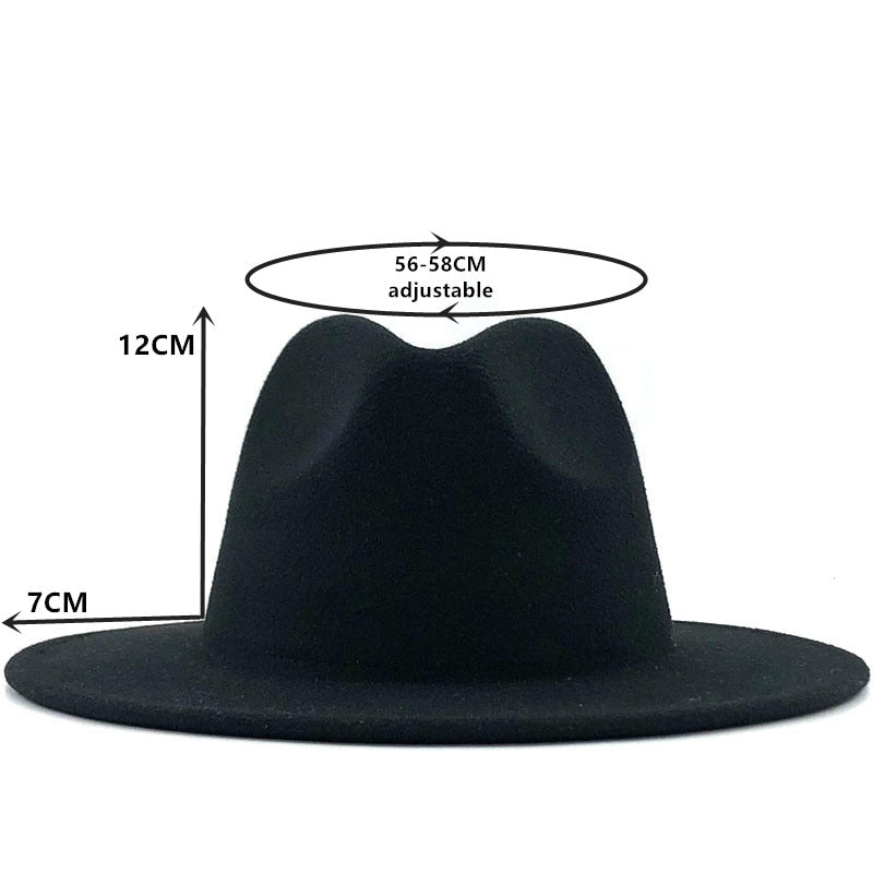 Sombreros de fieltro de lana Jazz para hombre y mujer, sombrero de fieltro con cinta de perlas de cuero, blanco, rosa, amarillo, sombrero de fiesta Formal Trilby de Panamá, 58-61CM