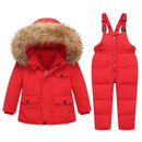 Parka Echtpelz Kapuze Jungen Baby Overalls Winter Daunenjacke Warme Kinder Mantel Kind Schneeanzug Schnee Kleinkind Mädchen Kleidung Kleidung Set
