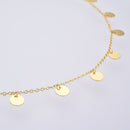 ANDYWEN 925 plata esterlina oro varias monedas colgante encanto gargantilla collar cadena mujeres lujo europeo moda joyería fina