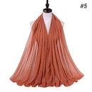 Luxuey Pom Pom Bubble Chiffon Hijab Scarf Women Long Shawl Wrap Muslim Headband Maxi Islamic Sjaal 180*70cm