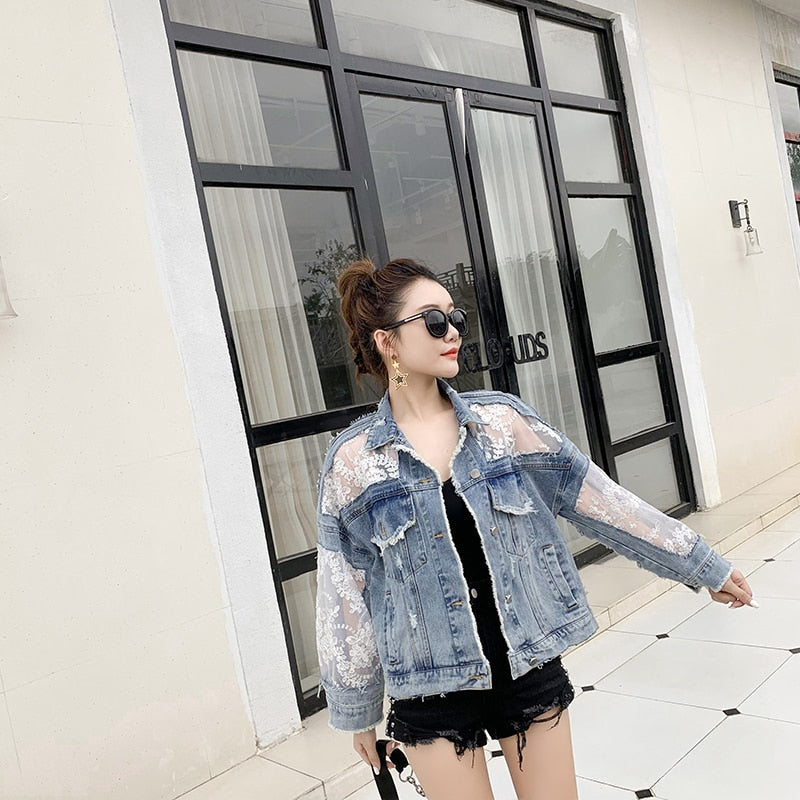 2020 New Summer Long Sleeve Large Size Jeans Jackets Women&