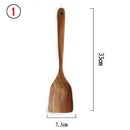Vajilla de madera Natural de teca tailandesa, cuchara, cucharón, colador de arroz largo, espumadera para sopa, cucharas de cocina, juego de utensilios de cocina