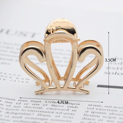 1Pcs  Fashion Smal Simple Wild Geometric Hair Claw for Women Girls Clamps Hair Crab Metal  Hair Clip Claw Accessories Headwear