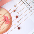 LAMOON 925 Silver Necklace For Women Natural Garnet Lucky Stone Pendant 14K Rose Gold Plated Fine Jewelry Simple Style LMNI002