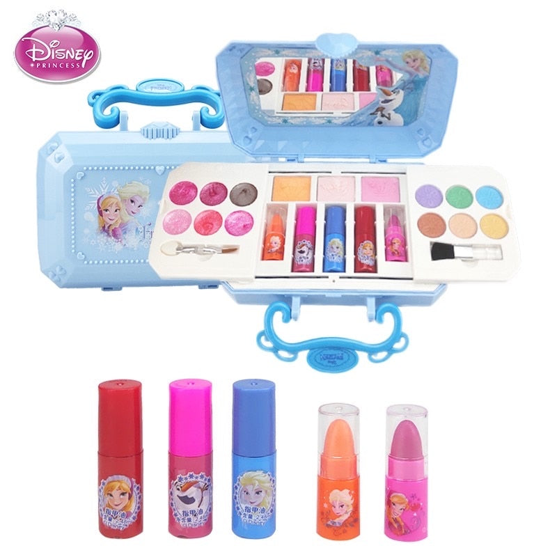 Nuevo Disney girls frozen elsa anna Cosmetics Beauty Set juguete niños Blancanieves princesa moda juguetes jugar casa niños regalo