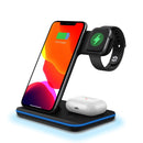 3 in 1 15W Fast Wireless Charger Dock Stand for iPhone 13 12 11 XS XR X 8 Apple Watch iWatch 7 6 Airpods Pro Qi Charging Station