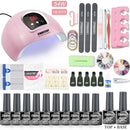 Maniküre-Set mit UV-LED-Nagellampe 120 W / 54 W Nagel-Set 30/20 Farben Gel-Nagellack-Kit-Sets Werkzeugset mit Nagelbohrmaschine