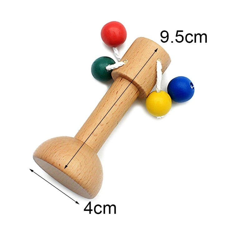 Montessori Newborn Infant Toys Wooden Object Fitting Exercise Hand Grasped Toy Egg Cup Cube Box Baby Bed Bell Rattle Vocal Gift