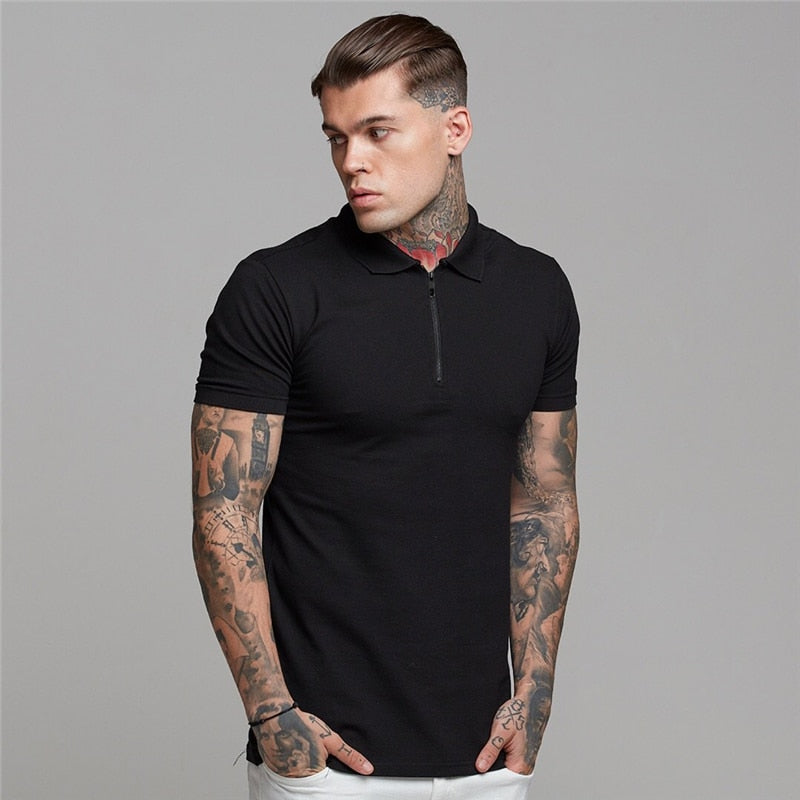 Herren Sommer Solid Polo Shirt Kurzarm Slim Fit Polos Mode Streetwear Tops Herren Baumwolle Fitness Sport Casual Golf Shirts