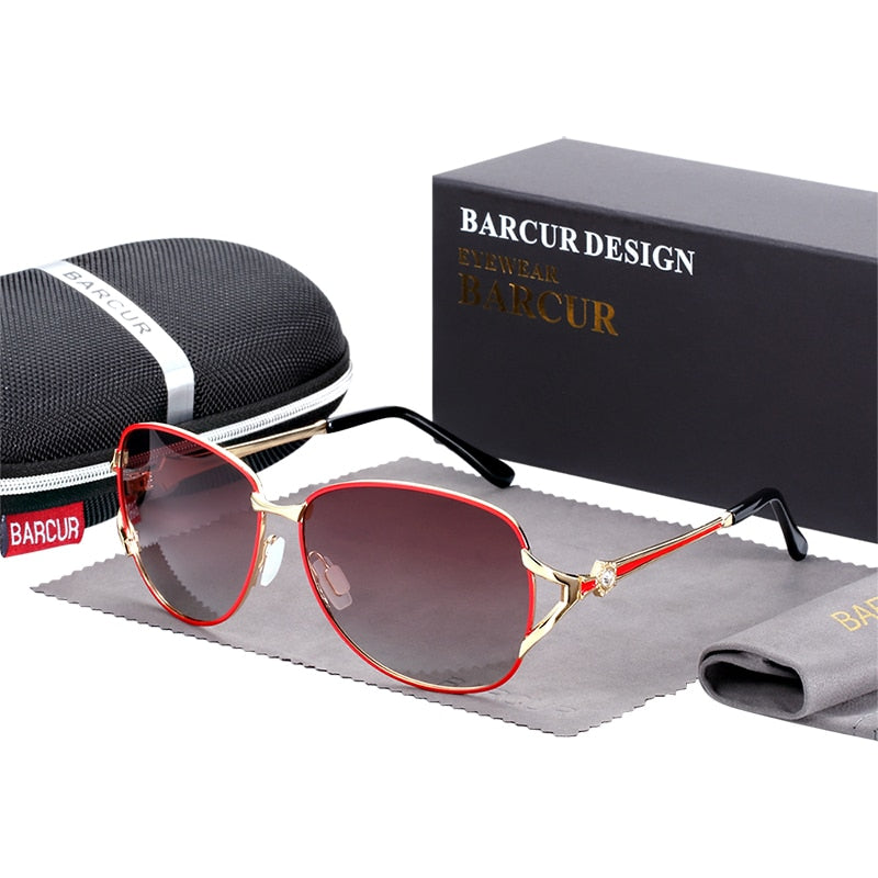 BARCUR Sonnenbrille mit Farbverlauf, polarisierte Sonnenbrille, runde Luxusbrille, lunette de soleil homme