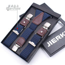 Genuine Leather Men's Suspenders  3/6 Clips Braces Suspensor Adjustable Belt Strap Bretelles Vintage Male Garter For Shirt