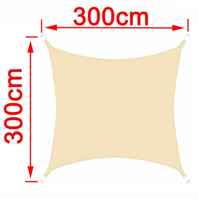 Beige 300D Waterproof Polyester Shade Sail, Triangle, Rectangle, Square Awning for Outdoor Garden, Beach, Terrace, Pool Awning