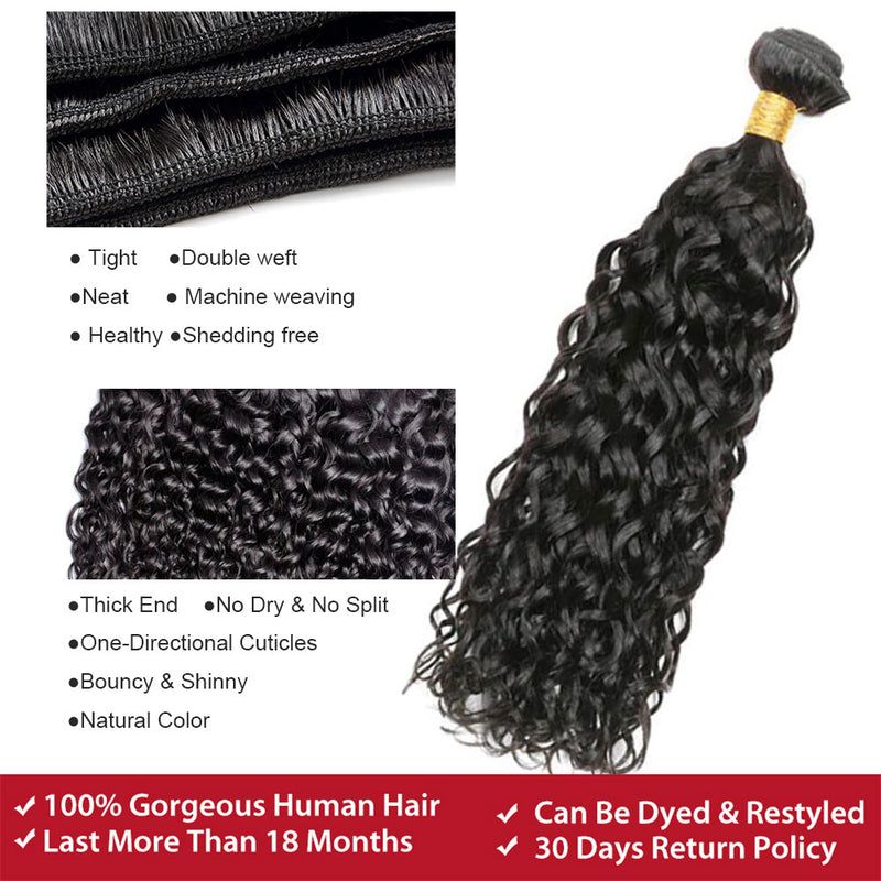 Paquetes de ondas profundas Cabello rizado profundo teje Paquetes de ondas de agua Extensiones de cabello brasileño de 30 pulgadas para mujeres negras Paquetes de cabello humano