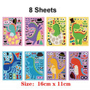 9pcs/set Stickers DIY Cute Stickers Children Puzzle Games Make-a-Face Princess Animal Dinosaur Assemble Toys for Girls Training