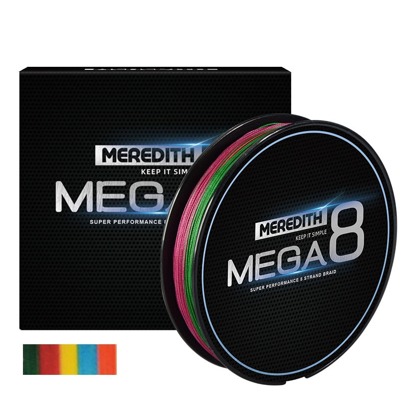 MEREDITH Brand MEGA 8X Fishing Line 300M 8 Strands Braided Fishing Line Multifilament PE Line for Carp Fishing Wire