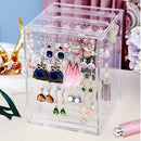 Transparent Jewelry Storage Box Earring Display Stand Storage Box Organizer Drawer Storage Rack Necklace Jewelry Display Cabinet