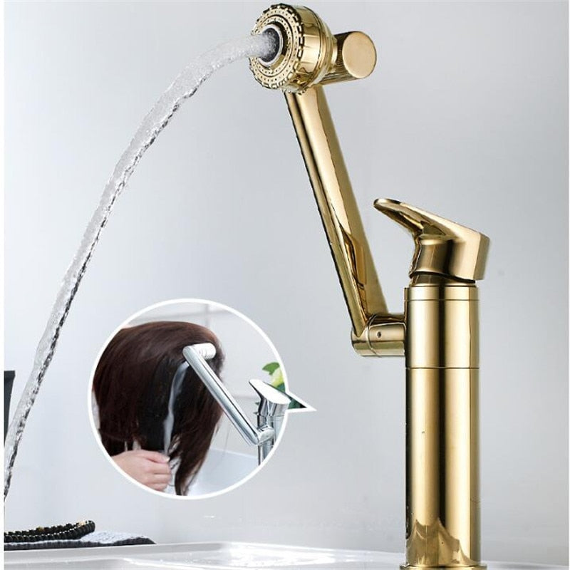 Tuqiu Multifunction Bathroom Faucet Gold Sink Faucet Hot Cold Water Mixer Crane Antique Bronze Deck Mounted Universal Water Taps