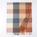 2022 Plaid Frauen Hijab Schal Pashmina Dame Tücher Foulard Stirnband Quaste Kaschmirähnliche Winter Schals Warme Weibliche Wraps Bandana