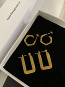 Pendientes Geo de titanio para mujer, joyería de acero inoxidable 361L, vestido de fiesta Punk Brincos T Show Runway, estilo coreano japonés raro INS