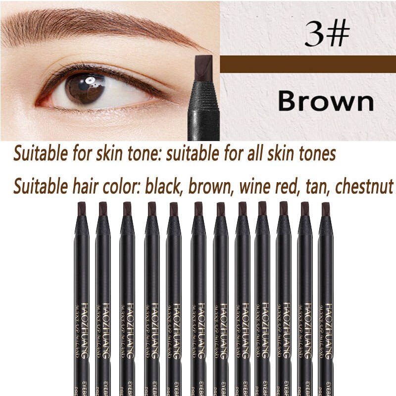 12 Uds lápiz de cejas lápiz cosmético para sombra de ojos Natural tatuaje de larga duración cejas impermeable ceja maquillaje set belleza