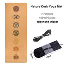 Jusenda, esterilla de Yoga TPE de corcho Natural de 5mm, esterillas de Fitness de 183x61cm, almohadilla de Pilates para gimnasio, esterilla deportiva para ejercicio de entrenamiento con línea corporal de posición