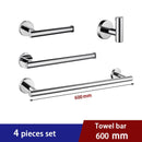Shining Mirror Bathroom Hardware Set Round Towel Bar Toilet Paper Holder Towel Ring Robe Hook Stainless Steel DIY
